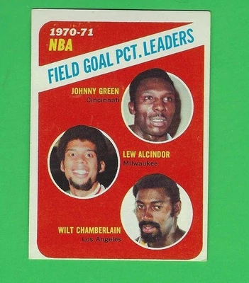 '71/'72 Topps Field Goal PCT Leaders Green, Alcindor, Chamberlain #140 ¡EXCELENTE! Foto 1 de 2