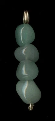 Nuevo colgante de piedras preciosas de aventurina ovaladas naturales de oro amarillo macizo de 14K 2,09 gramos #rr Foto 1 de 3