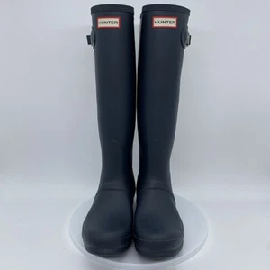 Hunter WFT1000RMA Tall Women's Rain Boots, Size 8 - Blue - Picture 1 of 15