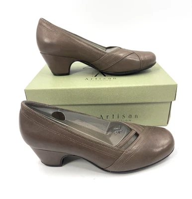 Clarks Artisan Collection Phyllis Stone Bombas de Couro Salto Conforto Tamanho 7.5 NOVO - Imagem 1 de 4
