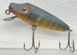 Vintage Paw Paw Lippy Joe Tack Eye Wood Crankbait Bass Fishing Lure Pikie READ - Picture 1 of 8