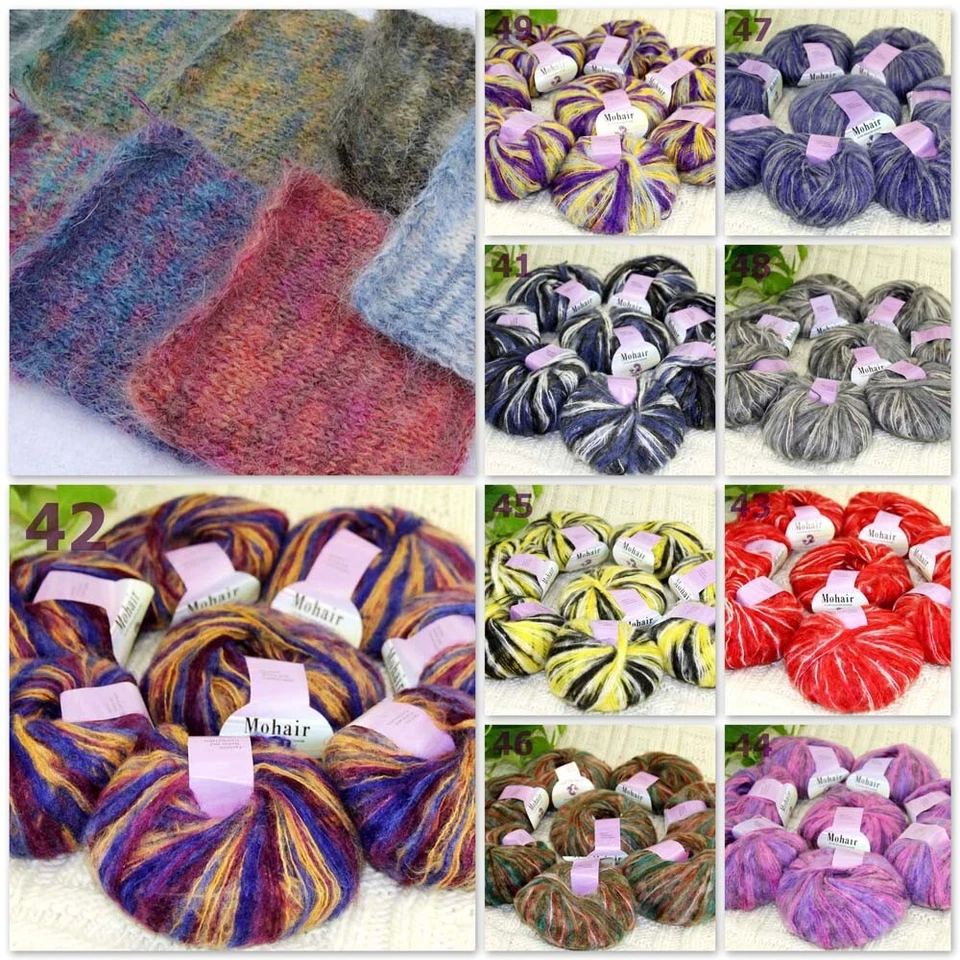 Sale New 8BallsX25gr Luxury Soft Mohair Warm Wrap Shawl Hand Knit Crochet Yarn - Image 1 of 4