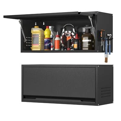 Wall Cabinet Garage Cabinet Wall Mounted Metal Kitchen Storage Organizer 120lbs - Image 1 of 4