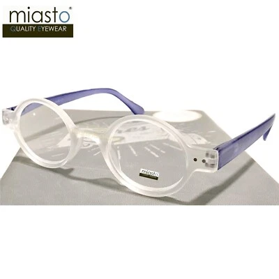 (2 PARES) GAFAS DE LECTURA MIASTO CIAO ITALIA PEQUEÑAS REDONDAS OVAL +2,25 BLANCO TRANSPARENTE Foto 1 de 3