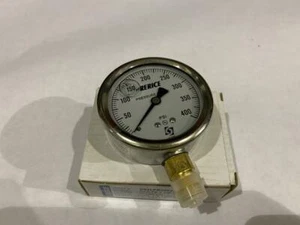 TRERICE PRESSURE GAUGE  # D82LFB  2-1/2"   0-400PSI  GLYCERINE FILLED  1/4NPT - Picture 1 of 5