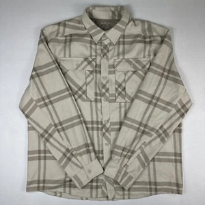 Mountain Hardwear Shirt Men's XL Beige Tan Flannel Plaid Button Up Outdoors - Picture 1 of 18