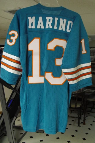 Vintage Dan Marino #13 Miami Dolphins Football Jersey - Medalist Sandknit Large Cover