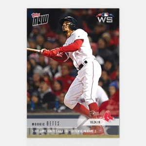 2018 TOPPS NOW #934 MOOKIE BETTS 3-HIT GAME IGNITES RED SOX OFFENSE IN GAME 2 - Picture 1 of 2