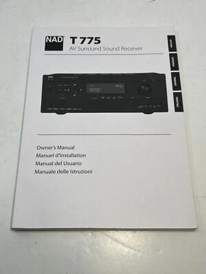Receptor de sonido envolvente NAD T755 AV MANUAL DEL PROPIETARIO inglés francés español Foto 1 de 4