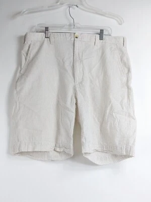 Pantalones cortos de golf Alan Riverer Seersucker a rayas para hombre 38 entrepierna blanca y tostada 9" Foto 1 de 4