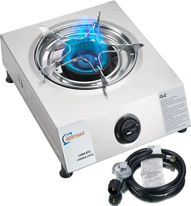 Single Burner Propane Stove - 12000 BTU Portable Gas Stove with Propane Adapter - Picture 1 of 6