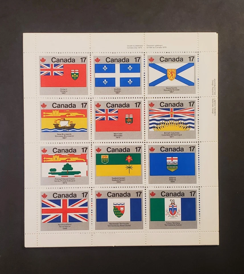 Stamps Canada Mint: #832a 17c Prov. & Territorial Flags pane of 12 VF MNH - Image 1 of 1