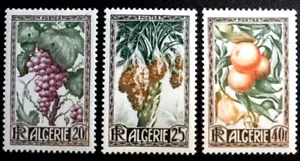 ALGERIA 1950 FRUITS, PLANTS Sc 229-231 MNH Cv $13.2 - Picture 1 of 1