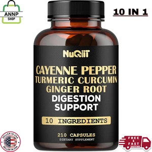 Organic Cayenne Pepper 9IN1 Complex 1000Mg with Cinnamon, Ginger, Turmeric For - Picture 1 of 24
