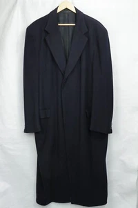 Brioni Adige Cashmere Overcoat Mens 46L Solid Navy Blue Soft Coat Made in Italy - Picture 1 of 17