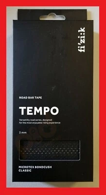 Fizik Tempo Microtex Bondcush Performance Handlebar Bar Tape BLACK 3mm BRAND NEW - Image 1 of 4