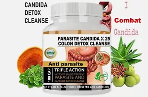 Potent Candida Cleanse support capsules  and Detox with Herbs Enzymes Yeast #1 - Picture 1 of 7