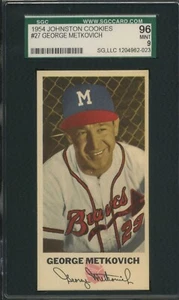 1954 Johnston Cookies #27 - George Metkovich - SGC 96/9 MINT - Braves - Picture 1 of 2