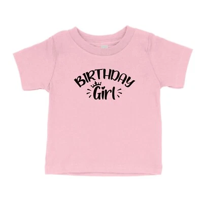 Toddler Kids Youth T-Shirt Birthday Girl Shirt Crown Happy Birthday Round Neck - Image 1 of 3