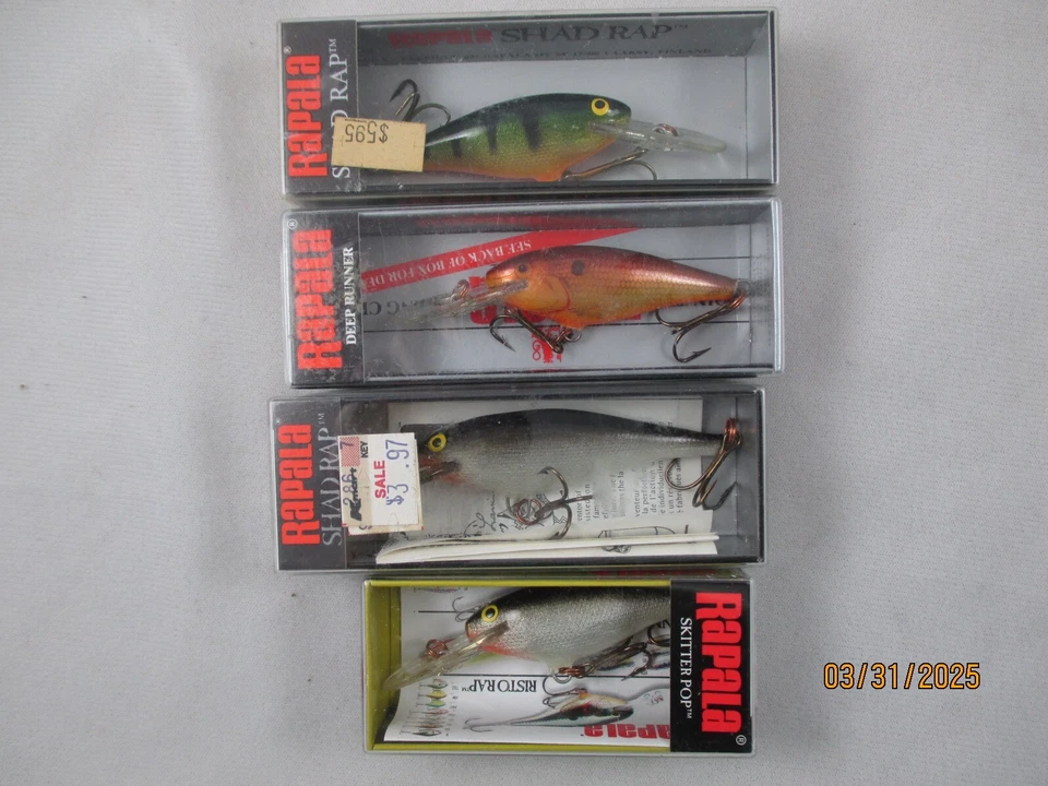 RAPALA SHAD RAPS MADE IN FINLAND ! LOT balsawood bass fishing crankbait lures - Image 1 of 1