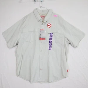 Coleman Shirt Mens 2XL XXL Outdoor Vented Hiking Camp Button Gray Short Sleeve - Picture 1 of 10
