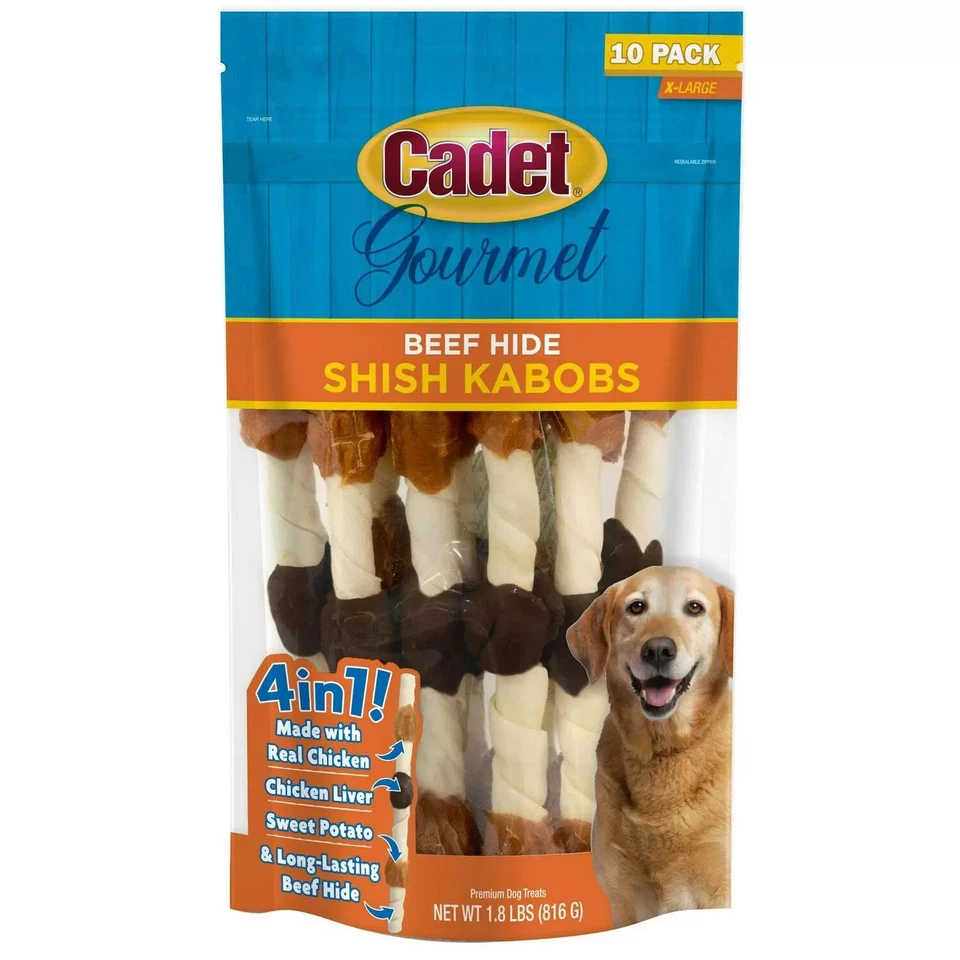 Cadet Triple Flavored X-Large Shish Kabob Dog Treats 10-count