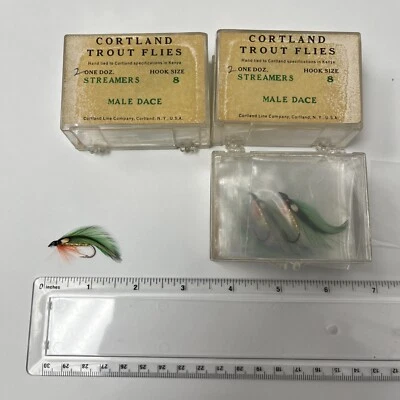 24 Moscas de la Trucha Cortland Nuevo Señuelo de Pesca con Mosca Serpentinas 8 Ganchos 'Male Dace' Foto 1 de 3