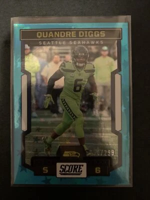 2023 Panini Score Football Blue Stars #184 Quandre Diggs 254/299 Seahawks - Image 1 of 2