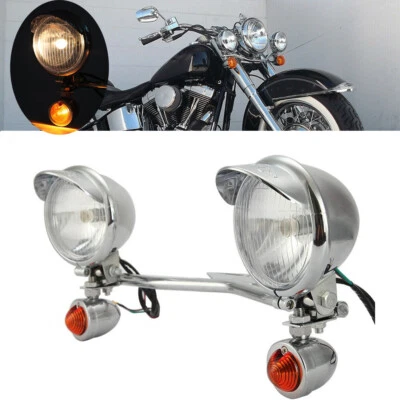 Barra de faros antiniebla auxiliares de paso para Yamaha V-Star 650 1100 1300 Classic Foto 1 de 4