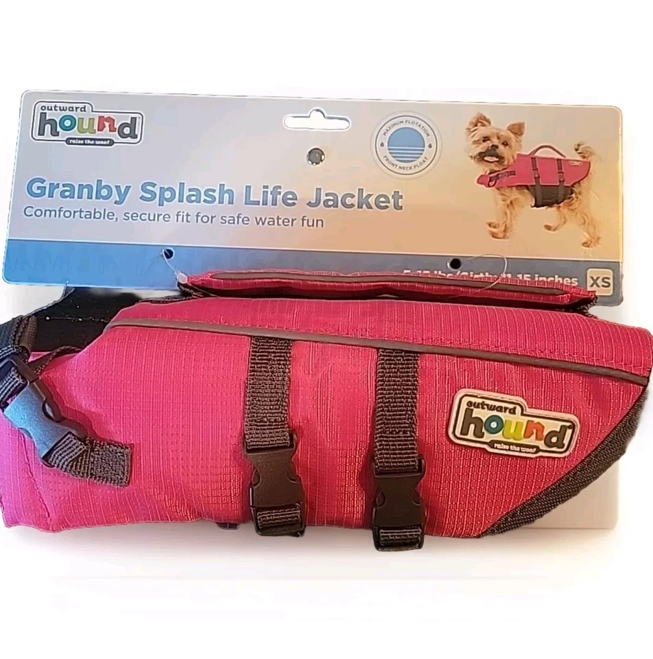 Granby Splash Life Jacket - Outward Hound- Orange- Size XS (5-15 Lbs.) Pink — 第 1/2 张图片