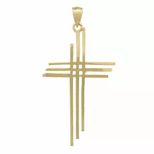 14k Gelbgold massiver Kalvarienberg 3 Kreuze religiös Charm Anhänger 1,75" 1,8 Gramm - Bild 1 von 6