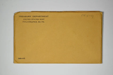 1959 Philadelphia US Mint Proof Set Envelope Only - No Coins Cover