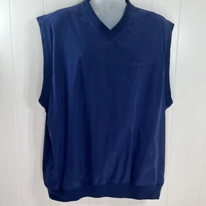 Eddie Bauer Golf Mens Navy Blue Windbreaker Jacket Vest Large - Picture 1 of 10