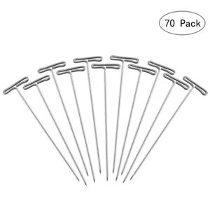 70pcs Wig T-Pins 2 Inch with Plastic Box for Blocking Knitting Modelling Crafts - Picture 1 of 12