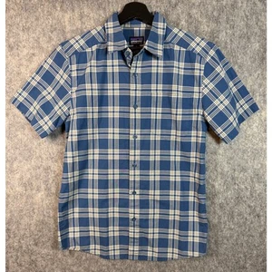 NWOT Patagonia Mens Fezzman Slim Fit SS Shirt Blue Plaid Size Small 53765 - Picture 1 of 9