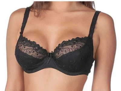 ALEGRO 9025 Lingerie Dreamweaver Unlined Bra 46H US Black Lace 46FF UK - Image 1 of 4