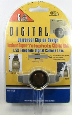 1.5X Telephoto Clip On Lens Digital Camera Universal Clip On Design 10-17mm - Image 1 of 2