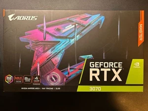 GIGABYTE AORUS GeForce RTX 3070 MASTER 8G GDDR6 Graphics Card NVIDIA GPU - Picture 1 of 8