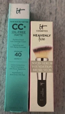 it Cosmetics CC FAIR Oil-Free Matte SPF 40  Full Coverage +Heavenly Brush 29 NIB - Image 1 of 3