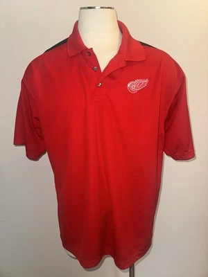 底特律红翼官方 NHL 红色男式 Polo 衫尺寸 XL — 第 1/4 张图片