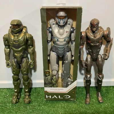 Lote de 3 figuras de acción Halo Master Chief Spartan Tanaka (caja) + 1 colección casi nuevo Foto 1 de 4