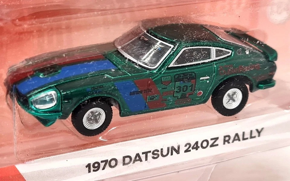 Greenlight 1/64 - Datsun 240Z Rally 1970 Green Chase Diecast Model Car Foto 1 de 4