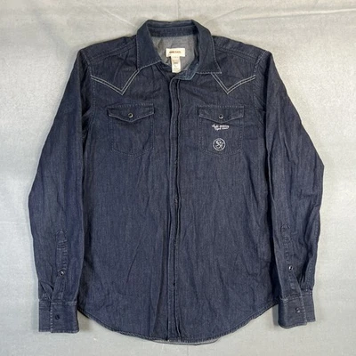 Мужская джинсовая рубашка Diesel большая синяя западная военная одежда на пуговицах - Изображение 1 из 4