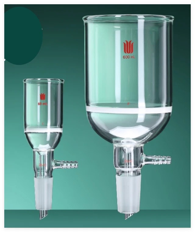Lab glass 24/40 sand core Burch funnel sand core suction filter funnel G3 - Image 1 of 1
