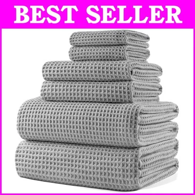 Experiencia tipo spa: toallas de microfibra de gran tamaño de 6 piezas, 60 x 30 pulgadas, gris claro Foto 1 de 4