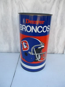 NFL DENVER BRONCOS 19" Metall Mülleimer Papierkorb altes Logo USA Vintage 90er P&K - Bild 1 von 7