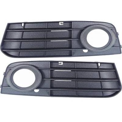 Fog Light Trim Set For 2009-2012 Audi A4 Quattro Left & Right Black Plastic 2Pc - Image 1 of 4