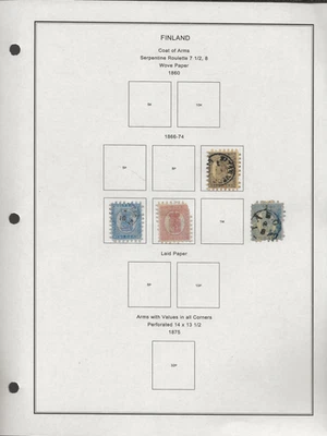 Findland Postage Stamps in Album. 1860-1917. Hinged Good Condition. - Image 1 of 4