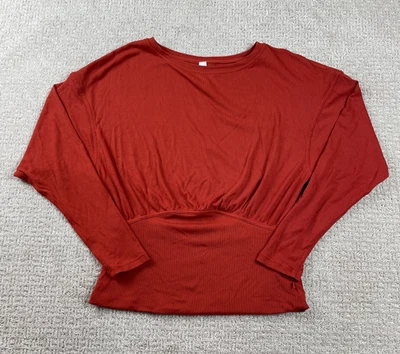 Lululemon Shirt Womens Size 8 Red Long Sleeve Modal Silk Blend Ribbed Pullover - Image 1 of 4