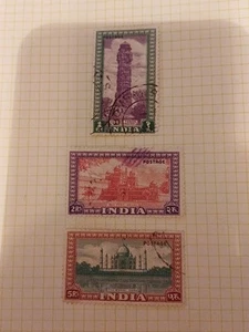 India Stamps 1949 Used 1r,2r,3r SG320/322 - Picture 1 of 3
